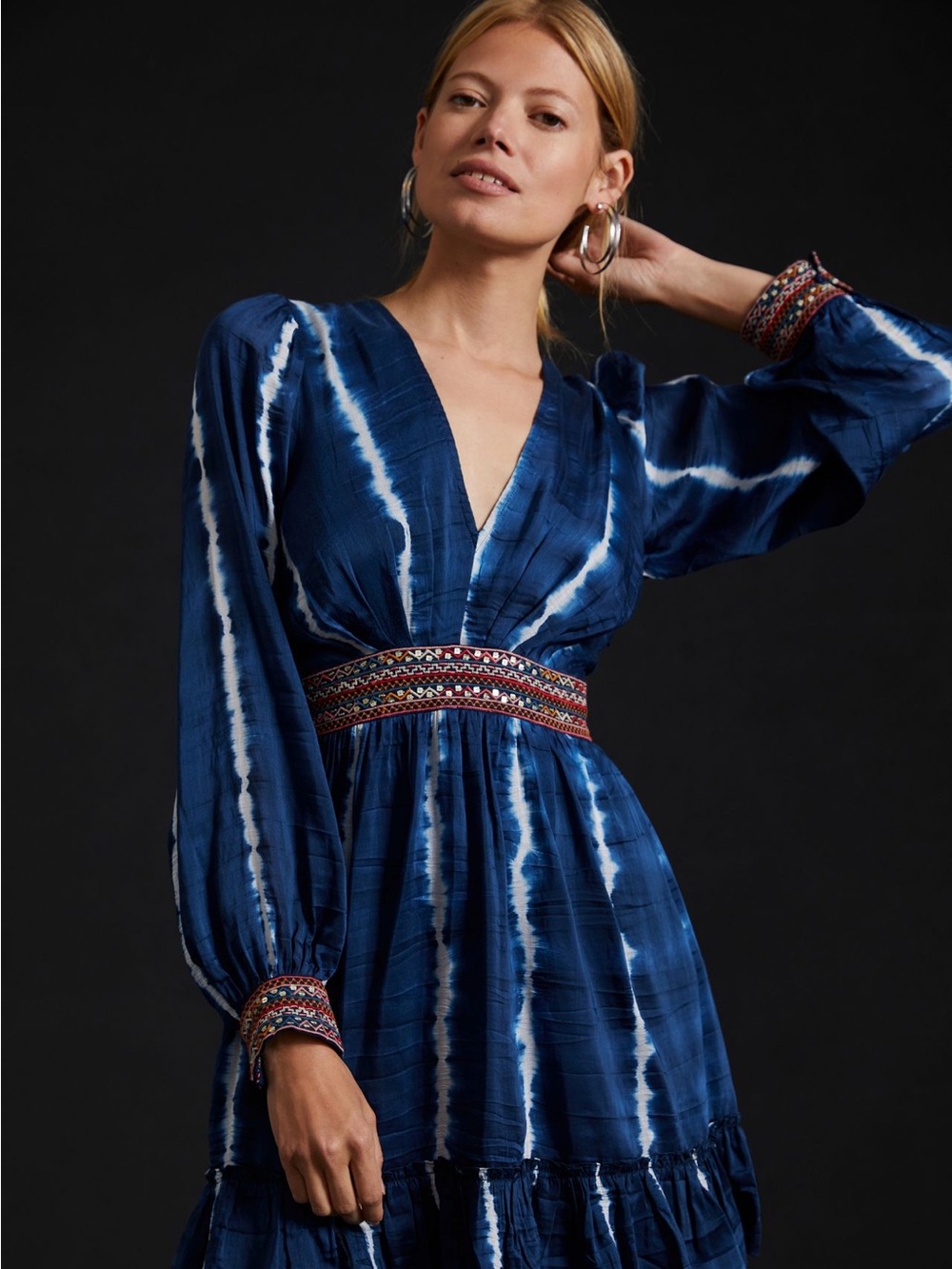 Verb by Pallavi Singhee Beaded Tie-Dye Dress